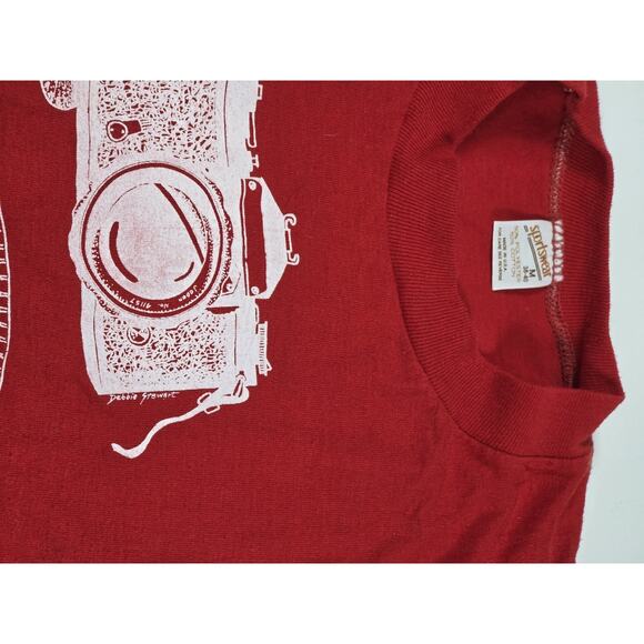 Vintage 80s Mary Lou's Model Red T-shirt Single Stitch Medium - Picture 3 of 5